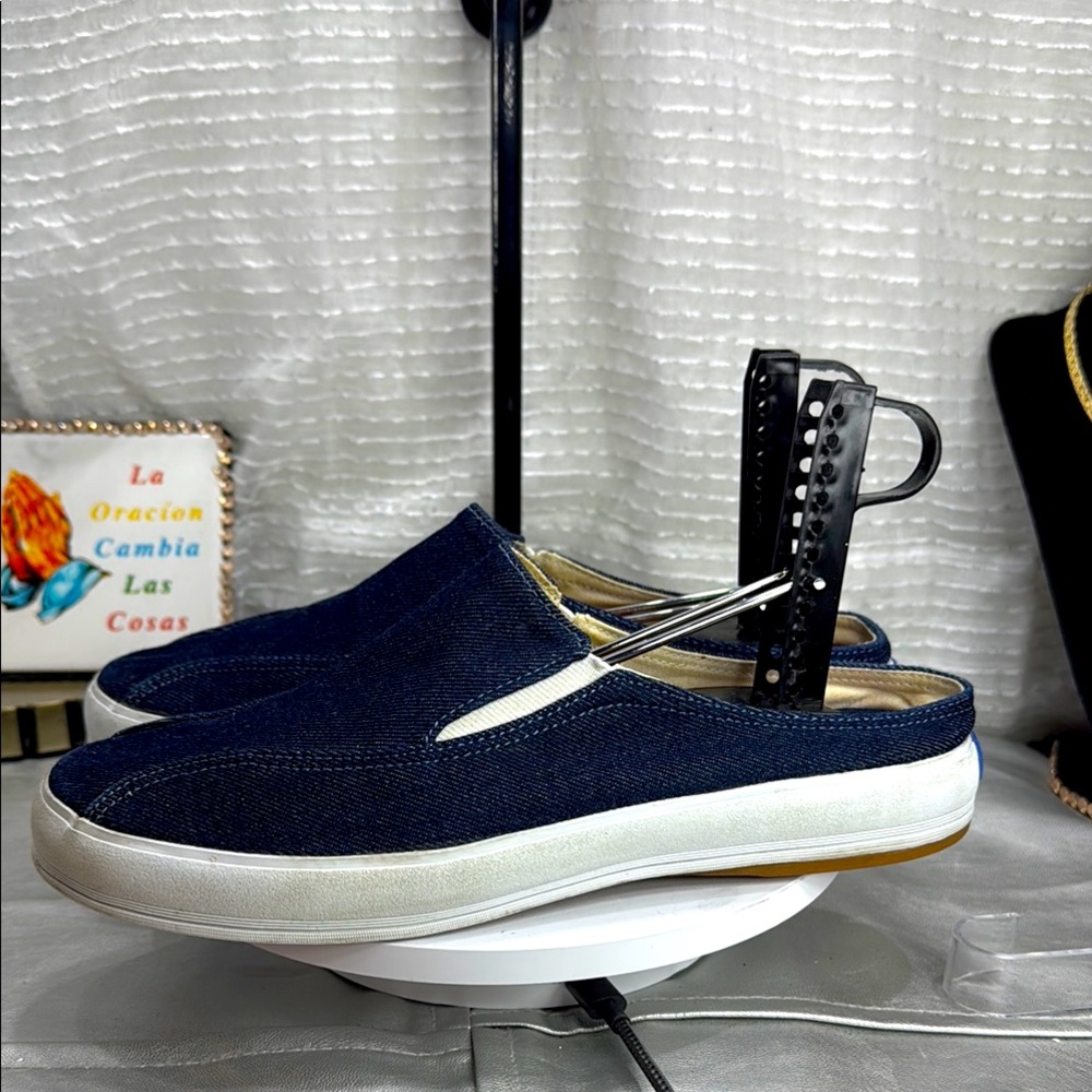 Keds Navy Blue Slip-On Mule Clogs with White Trim